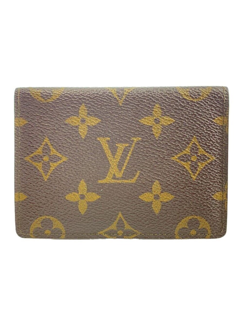 LOUIS VUITTON Porte Wallet Cartes Vertical Monogram Canvas Brown All over